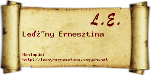 Leány Ernesztina névjegykártya